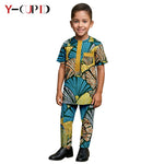 African Kids Dashiki Print Silk – Bazin Riche Boys Outfit & Traditional Suit - Free Delivery Worldwide only at Flexi Africa