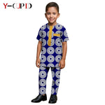 African Kids Dashiki Print Silk – Bazin Riche Boys Outfit & Traditional Suit - Free Delivery Worldwide only at Flexi Africa