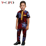 African Kids Dashiki Print Silk – Bazin Riche Boys Outfit & Traditional Suit - Free Delivery Worldwide only at Flexi Africa