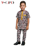 African Kids Dashiki Print Silk – Bazin Riche Boys Outfit & Traditional Suit - Free Delivery Worldwide only at Flexi Africa