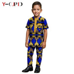 African Kids Dashiki Print Silk – Bazin Riche Boys Outfit & Traditional Suit - Free Delivery Worldwide only at Flexi Africa