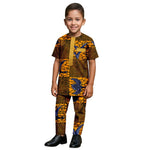 African Kids Dashiki Print Silk – Bazin Riche Boys Outfit & Traditional Suit - Free Delivery Worldwide only at Flexi Africa
