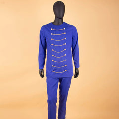 African Men Clothing Zip Blazer and Ankara Pants 2 Piece Set Dashiki Attire Plus Size Outfits with Chain Bazin Riche A2216033 - Free Delivery Worldwide only at Flexi Africa