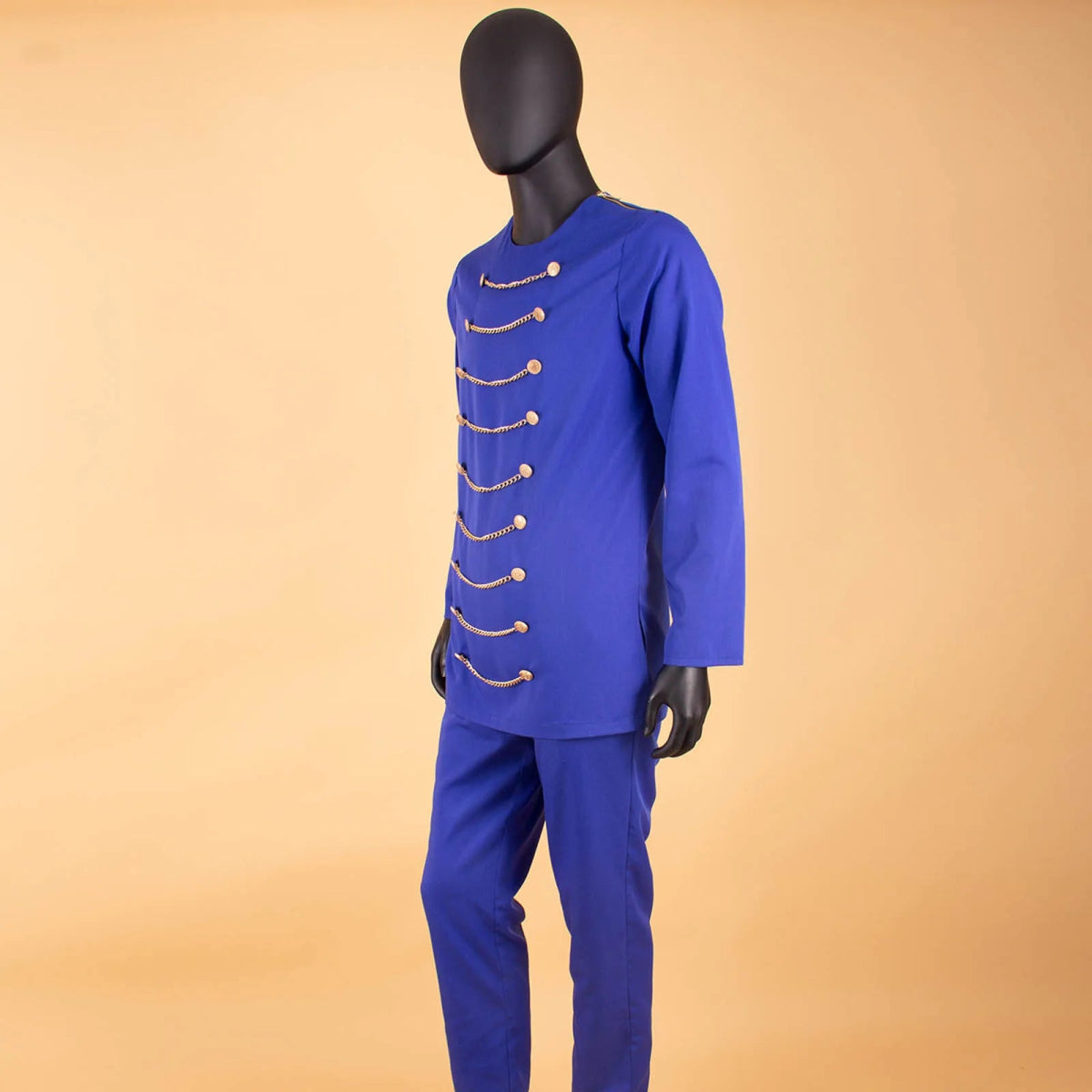 African Men Clothing Zip Blazer and Ankara Pants 2 Piece Set Dashiki Attire Plus Size Outfits with Chain Bazin Riche A2216033 - Free Delivery Worldwide only at Flexi Africa