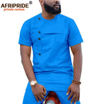 African Men’s Ankara 2PC Outfit – Dashiki Short Sleeve Shirt and Pants Set - Free Delivery Worldwide only at Flexi Africa