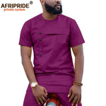 African Men’s Ankara 2PC Outfit – Dashiki Short Sleeve Shirt and Pants Set - Free Delivery Worldwide only at Flexi Africa