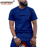 African Men’s Ankara 2PC Outfit – Dashiki Short Sleeve Shirt and Pants Set - Free Delivery Worldwide only at Flexi Africa
