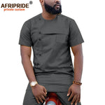 African Men’s Ankara 2PC Outfit – Dashiki Short Sleeve Shirt and Pants Set - Free Delivery Worldwide only at Flexi Africa