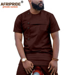 African Men’s Ankara 2PC Outfit – Dashiki Short Sleeve Shirt and Pants Set - Free Delivery Worldwide only at Flexi Africa