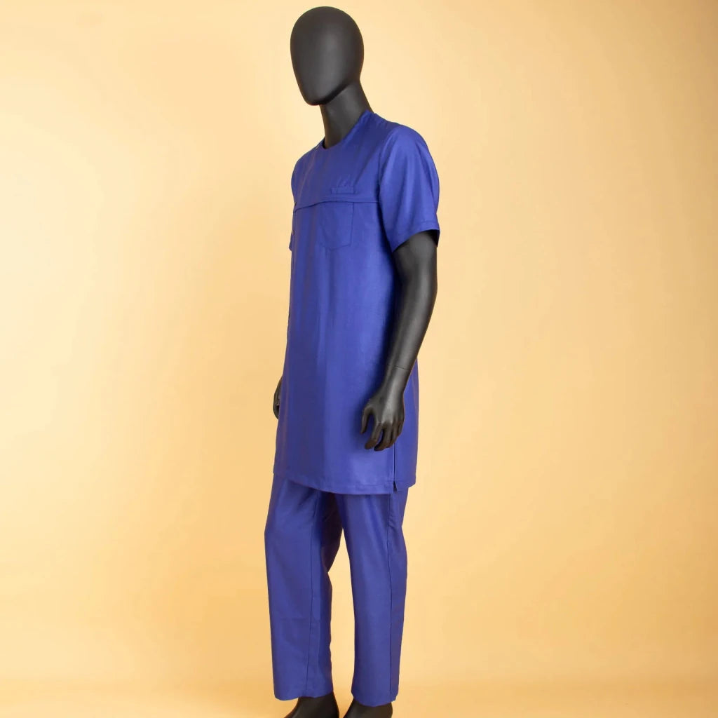 African Men’s Ankara 2PC Outfit – Dashiki Short Sleeve Shirt and Pants Set - Free Delivery Worldwide only at Flexi Africa