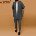 African Men’s Ankara Dashiki Tracksuit – Short Sleeve Shirt and Pants Set Plus Size - Free Delivery Worldwide only at Flexi Africa