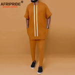 African Men’s Ankara Dashiki Tracksuit – Short Sleeve Shirt and Pants Set Plus Size - Free Delivery Worldwide only at Flexi Africa