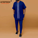 African Men’s Ankara Dashiki Tracksuit – Short Sleeve Shirt and Pants Set Plus Size - Free Delivery Worldwide only at Flexi Africa