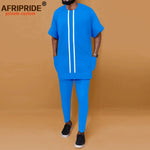 African Men’s Ankara Dashiki Tracksuit – Short Sleeve Shirt and Pants Set Plus Size - Free Delivery Worldwide only at Flexi Africa