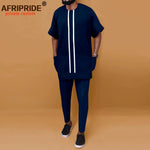 African Men’s Ankara Dashiki Tracksuit – Short Sleeve Shirt and Pants Set Plus Size - Free Delivery Worldwide only at Flexi Africa