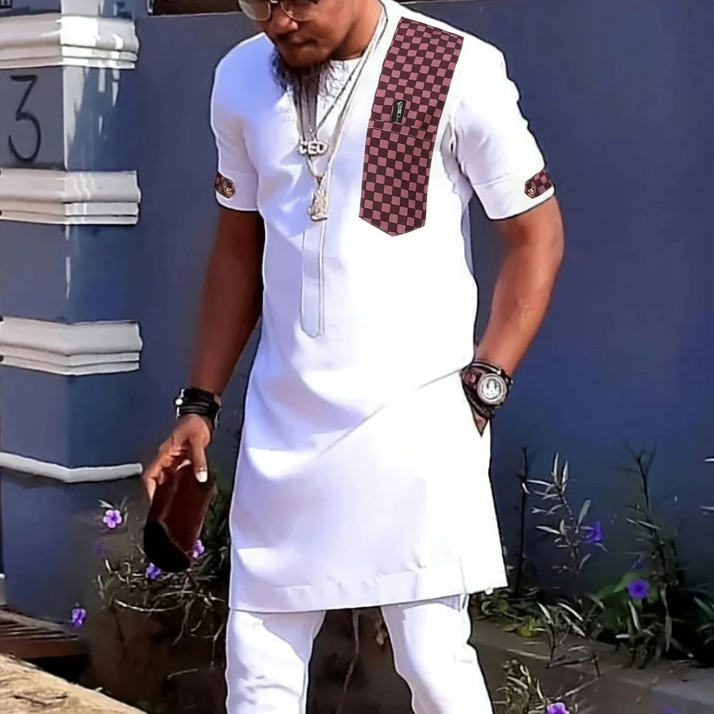 African Men's Dashiki 2PC Kaftan Outfit - Free Delivery Worldwide only at Flexi Africa