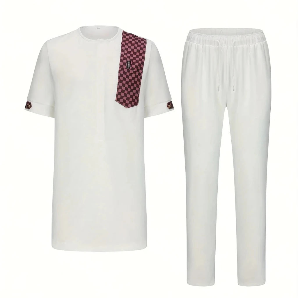 African Men's Dashiki 2PC Kaftan Outfit - Free Delivery Worldwide only at Flexi Africa