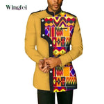 African Men’s Dashiki Shirt – Long Sleeve Stand Collar Cotton Coat, Casual African Fashion Top - Free Delivery Worldwide only at Flexi Africa