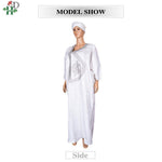 Step into timeless elegance with this African Men’s White 3PC Bazin Riche Outfit, a refined traditional clothing set designed