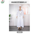 Step into timeless elegance with this African Men’s White 3PC Bazin Riche Outfit, a refined traditional clothing set designed
