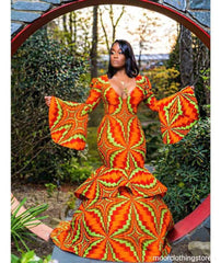 African mermaid dress, Ankara gown African maxi mermaid gown, African prom dress African print dress Ankara gown, African floor length dress - Flexi Africa - Free Delivery Worldwide only at www.flexiafrica.com