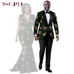 African Mermaid Dress & Matching Men’s Suit Set – Dashiki Couple Outfit for Weddings and Special Events - Free Delivery Worldwide only at Flexi Africa