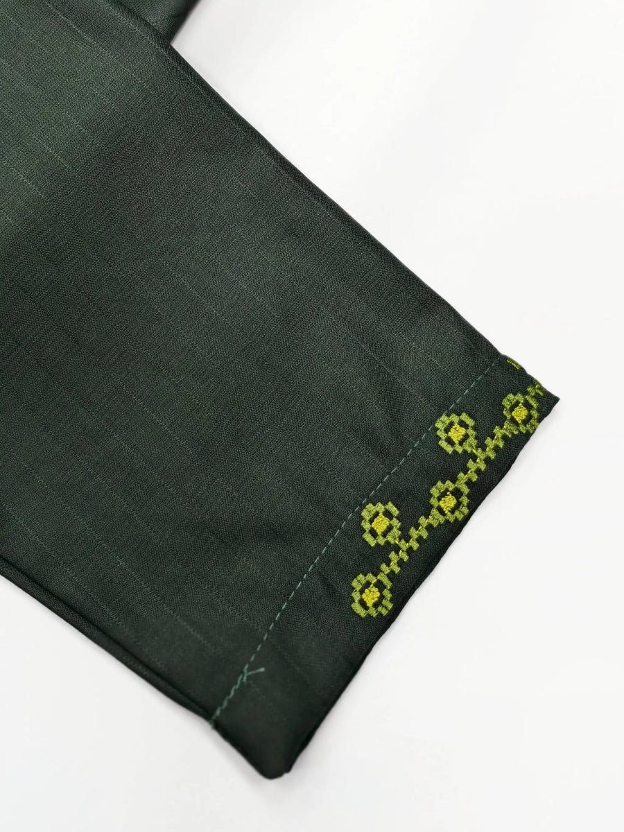 African Muslim Islamic Men's Modern Fashion Prayer Eid Robe Long Sleeve Round Neck Embroidered Arabian Jubba Thobe Clothing - Free Delivery Worldwide only at Flexi Africa