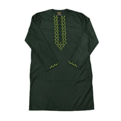 African Muslim Islamic Men's Modern Fashion Prayer Eid Robe Long Sleeve Round Neck Embroidered Arabian Jubba Thobe Clothing - Free Delivery Worldwide only at Flexi Africa