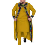 African Print 3PC Men’s Set – Long Robe, Shirt & Pants Cotton Suit for Party & Wedding - Free Delivery Worldwide only at Flexi Africa