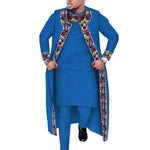 African Print 3PC Men’s Set – Long Robe, Shirt & Pants Cotton Suit for Party & Wedding - Free Delivery Worldwide only at Flexi Africa