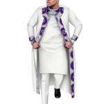 African Print 3PC Men’s Set – Long Robe, Shirt & Pants Cotton Suit for Party & Wedding - Free Delivery Worldwide only at Flexi Africa