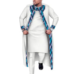 African Print 3PC Men’s Set – Long Robe, Shirt & Pants Cotton Suit for Party & Wedding - Free Delivery Worldwide only at Flexi Africa