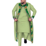 African Print 3PC Men’s Set – Long Robe, Shirt & Pants Cotton Suit for Party & Wedding - Free Delivery Worldwide only at Flexi Africa