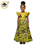 African Print Baby Girl Dress – Bazin Riche Flutter Sleeve Dress with Matching Headtie - Free Delivery Worldwide only at Flexi Africa