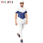 African Print Couple Matching Set – Women’s Long Dress & Men’s Dashiki Pant Outfit - Free Delivery Worldwide only at Flexi Africa