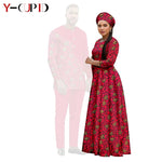 African Print Couple Outfit Set – Women’s Long Tutu Dress & Men’s Dashiki Suit Top and Pants - Free Delivery Worldwide only at Flexi Africa