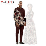 African Print Couple Outfit Set – Women’s Long Tutu Dress & Men’s Dashiki Suit Top and Pants - Free Delivery Worldwide only at Flexi Africa