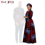 African Print Couple Outfit Set – Women’s Long Tutu Dress & Men’s Dashiki Suit Top and Pants - Free Delivery Worldwide only at Flexi Africa