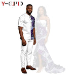 African Print Couples Outfits – Mermaid Dress & Men's Set - Free Delivery Worldwide only at Flexi Africa