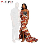 African Print Couples Outfits – Mermaid Dress & Men's Set - Free Delivery Worldwide only at Flexi Africa