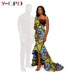 African Print Couples Outfits – Mermaid Dress & Men's Set - Free Delivery Worldwide only at Flexi Africa