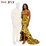 African Print Couples Outfits – Mermaid Dress & Men's Set - Free Delivery Worldwide only at Flexi Africa