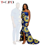 African Print Couples Outfits – Mermaid Dress & Men's Set - Free Delivery Worldwide only at Flexi Africa