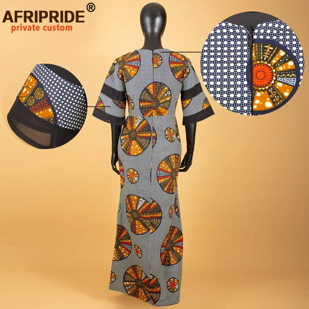 African Print Dashiki Bodycon Maxi Dress – Half Sleeve Ankara Party Wear - Free Delivery Worldwide only at Flexi Africa