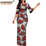 African Print Dashiki Bodycon Maxi Dress – Half Sleeve Ankara Party Wear - Free Delivery Worldwide only at Flexi Africa