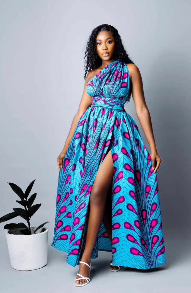 African Print Dhali Infinity Dress | Versatile Kente & Ankara Fashion - Free Delivery Worldwide only at Flexi Africa