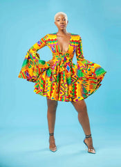 African Print Dress Sasha - Free Delivery Worldwide only at Flexi Africa