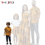 African Print Matching Family Outfits – Women’s Summer Dress & Men’s Short Sleeve - Free Delivery Worldwide only at Flexi Africa