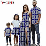 African Print Matching Family Outfits – Women’s Summer Dress & Men’s Short Sleeve - Free Delivery Worldwide only at Flexi Africa