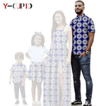 African Print Matching Family Outfits – Women’s Summer Dress & Men’s Short Sleeve - Free Delivery Worldwide only at Flexi Africa